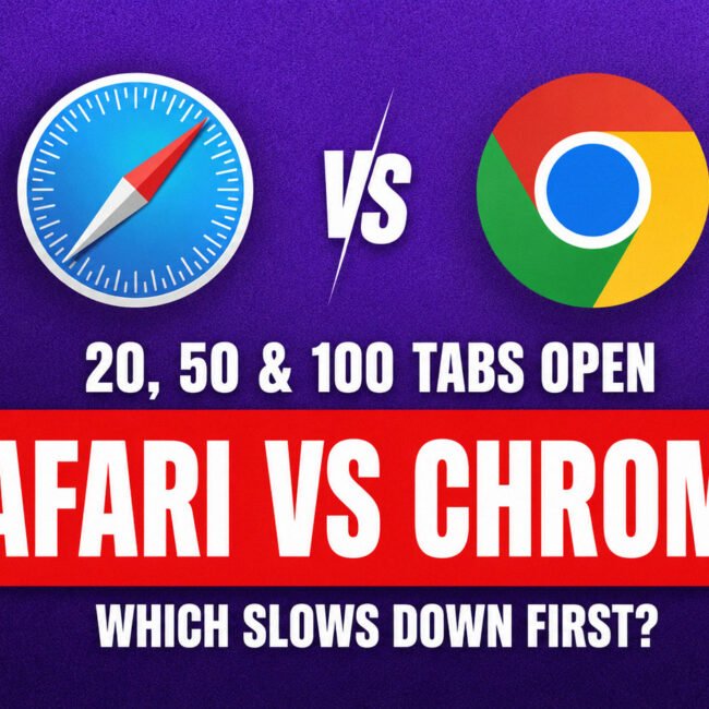 Safari vs Chrome With 20, 50 and 100 Tabs Open